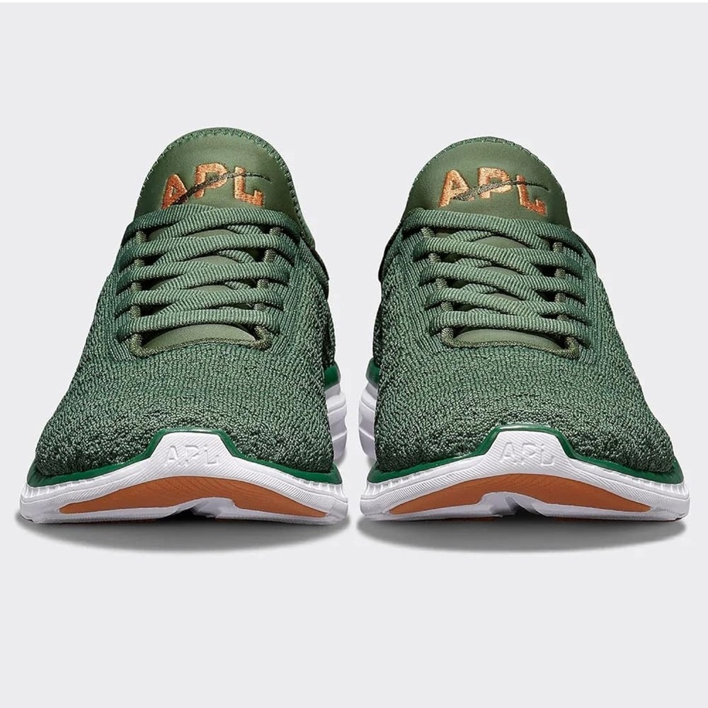 APL Green Athletic Shoes with White Sole and Textured Fabric